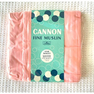 Vintage Cannon Fine Muslin Fitted Bottom Sheet Twin Size Made In USA Ezy-Matic